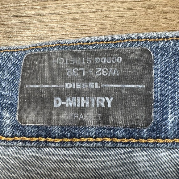 Diesel Jeans Men 32x32 Blue D-MIHTRY Straight Leg Stretch Destroyed Skater 009DG - Picture 10 of 16